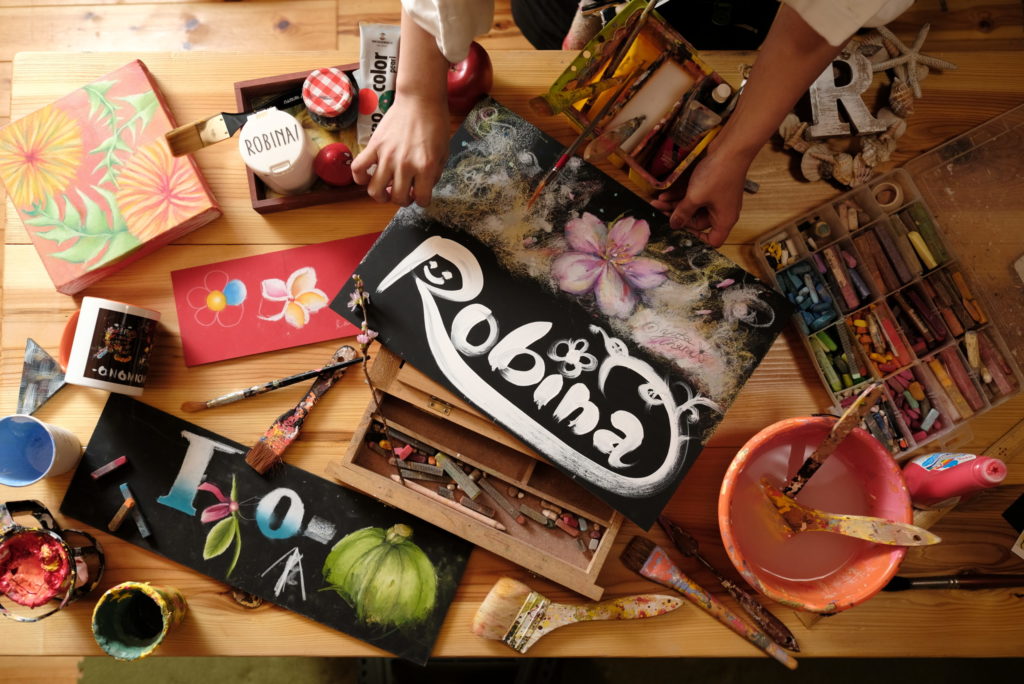 写真：チョークアート